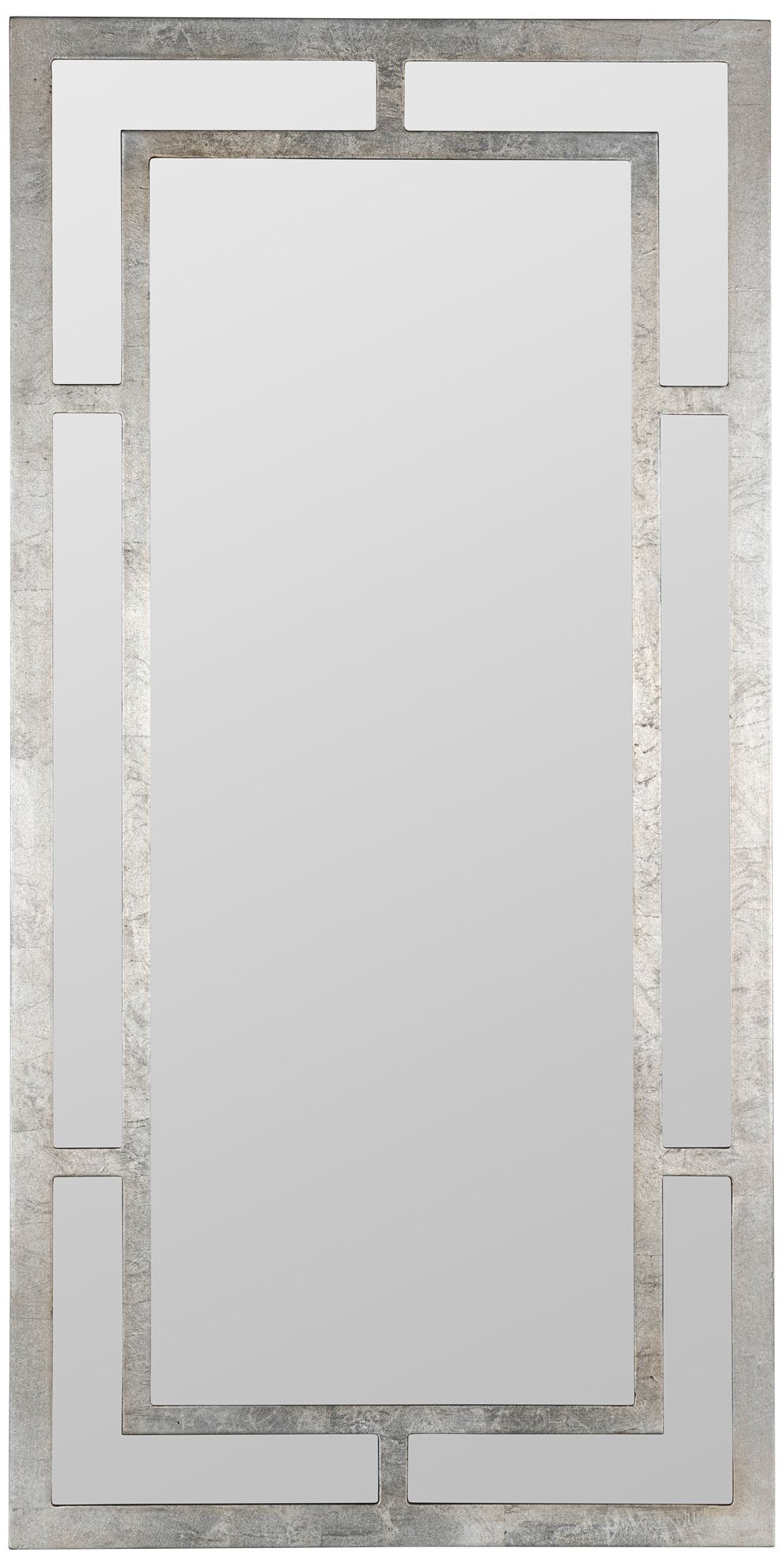 Benedict Shiny Silver 20" x 40" Rectangular Wall Mirror 535T2