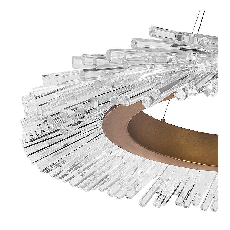 Image 4 Benediction 38 1/4"W Aged Brass Crystals LED Pendant Light more views