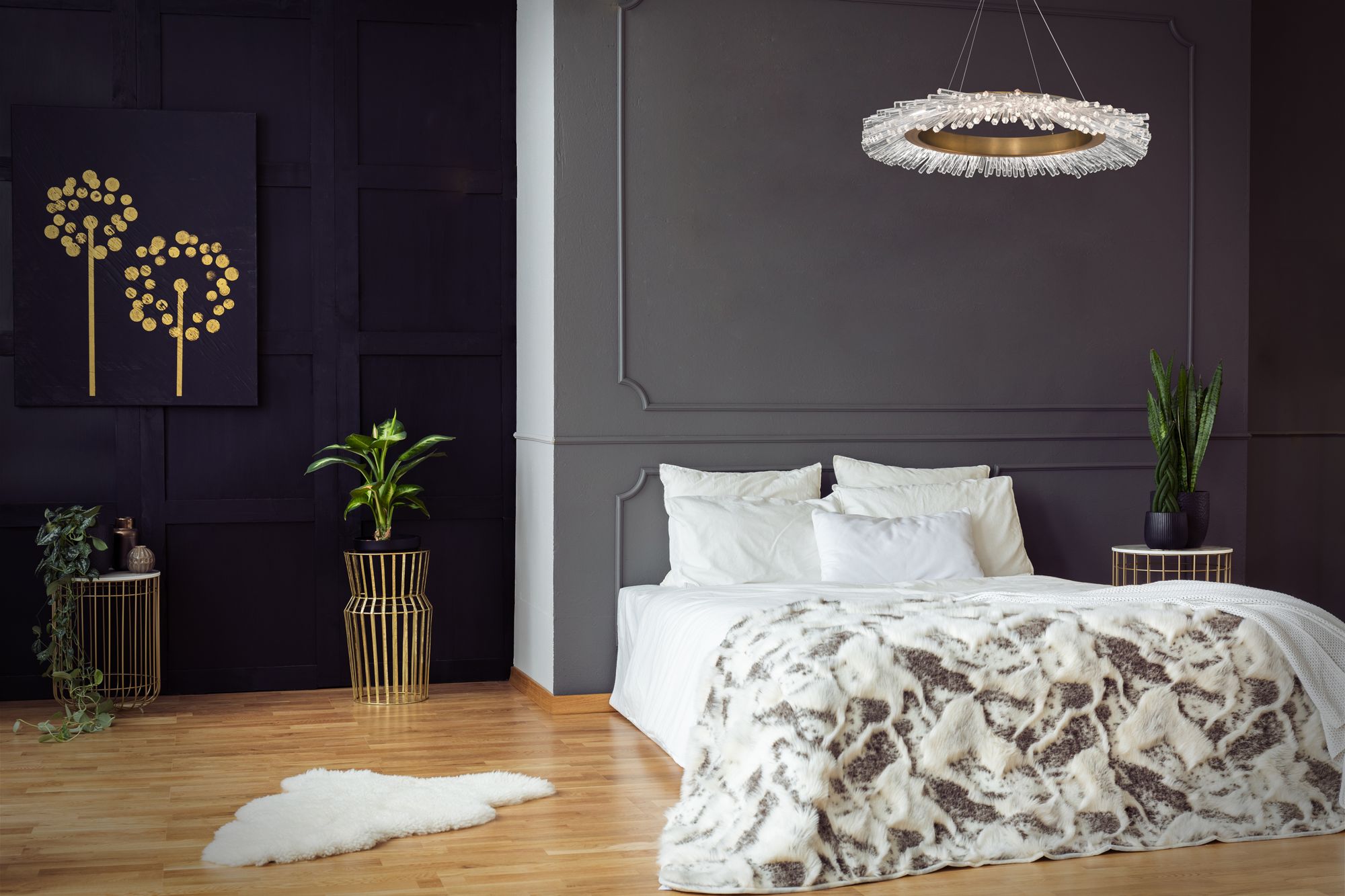 Benediction 38 1/4"W Aged Brass Crystals LED Pendant Light in scene