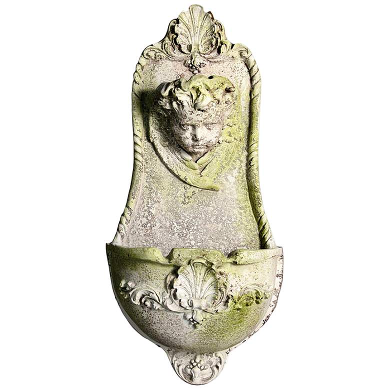 Image 1 Benevolent Angel 26 1/2" High White Moss Outdoor Wall Fountain