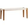 1_Bengal 46" Wide Manor Mango Wood and White Jute Yarn Bench
