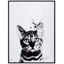 2_Bengal Cat 24"x18" Printed Glass Framed Wall Art