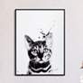 1_Bengal Cat 24"x18" Printed Glass Framed Wall Art