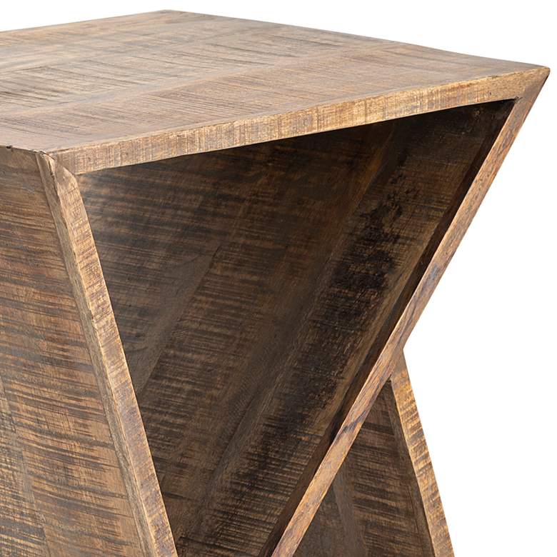 Image 2 Bengal Manor 22" Wide Mango Wood Triangular Angled End Table more views