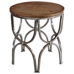 Bengal Manor 23&quot; Wide Natural Wood and Metal Round End Table