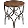 Bengal Manor 23" Wide Natural Wood and Metal Round End Table