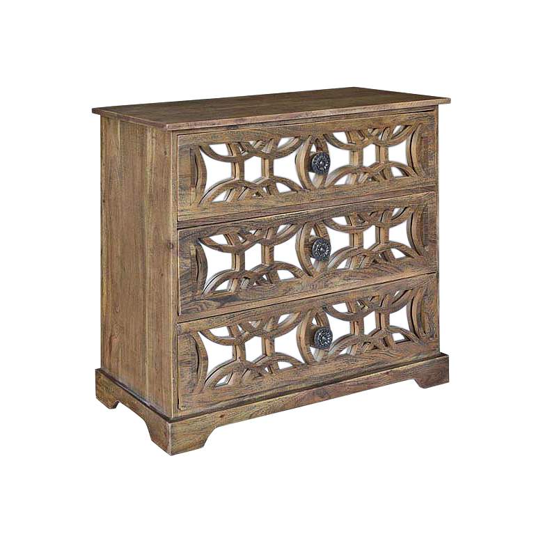 Image 1 Bengal Manor 33" Wide Wood Mirror Front 3-Drawer Chest