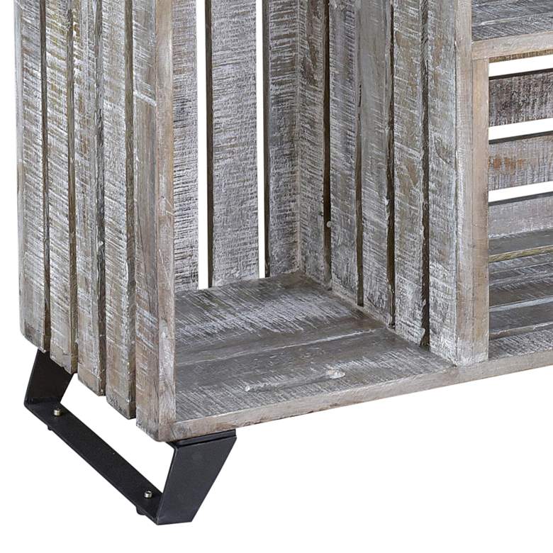 Image 3 Bengal Manor 36 inch Wide Black and Gray Mango Wood Crate 5-Shelf Bookcase more views