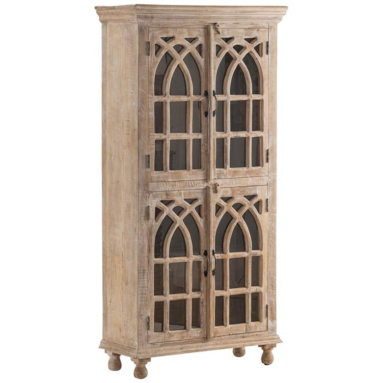 Image 1 Bengal Manor 36 inch Wide Mango Wood Cathedral 4-Door Cabinet