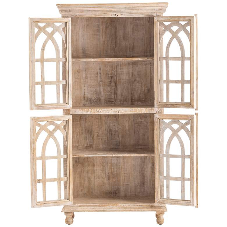 Bengal Manor 36 inch Wide Mango Wood Cathedral 4-Door Cabinet more views