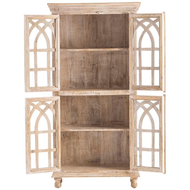 Image 4 Bengal Manor 36" Wide Mango Wood Cathedral 4-Door Cabinet more views