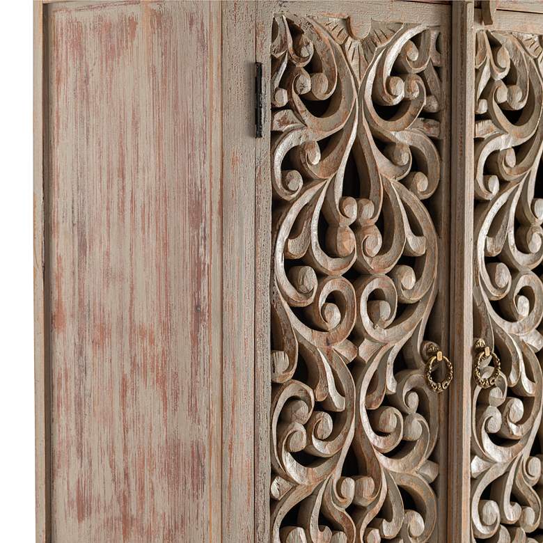 Image 2 Bengal Manor 39 1/2" Wide Mango Wood 3-Shelf Tall Cabinet more views