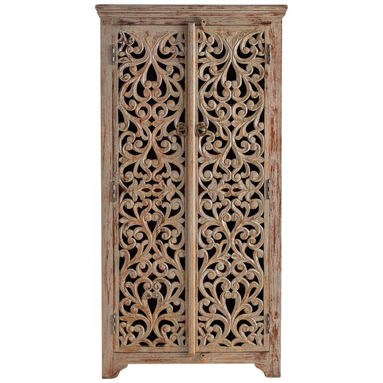 Image 3 Bengal Manor 39 1/2" Wide Mango Wood 3-Shelf Tall Cabinet more views