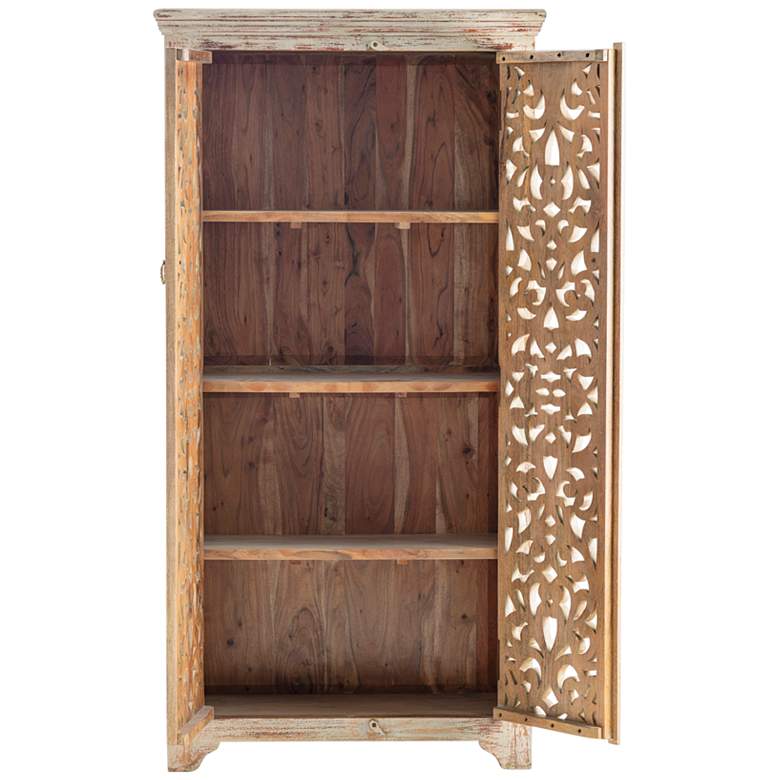 Image 4 Bengal Manor 39 1/2" Wide Mango Wood 3-Shelf Tall Cabinet more views