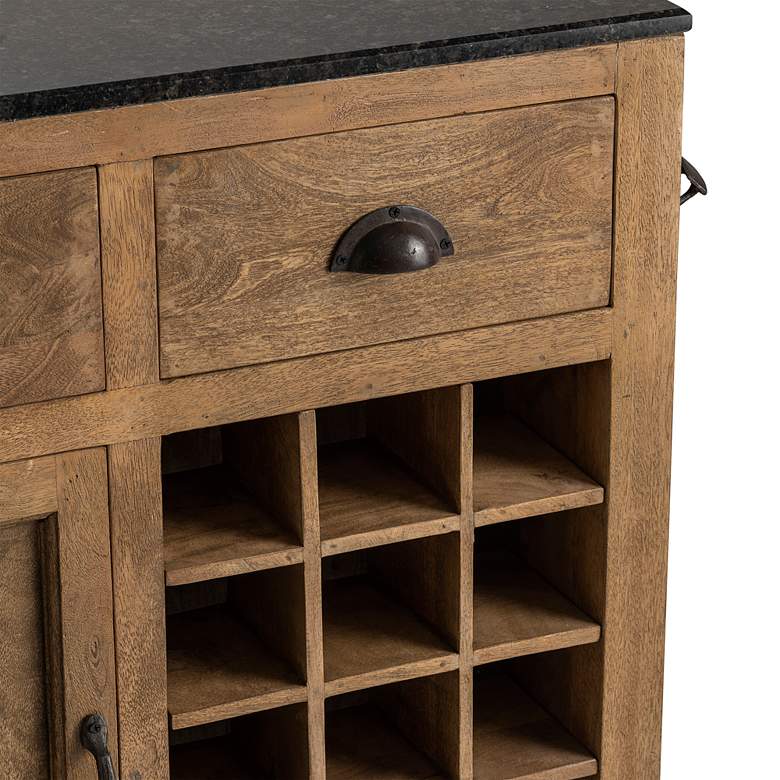 Image 3 Bengal Manor 46 1/2"W Mango Wood and Granite 3-Drawer Kitchen Island more views