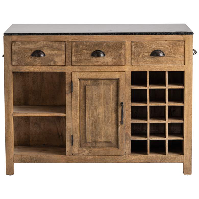 Image 4 Bengal Manor 46 1/2"W Mango Wood and Granite 3-Drawer Kitchen Island more views