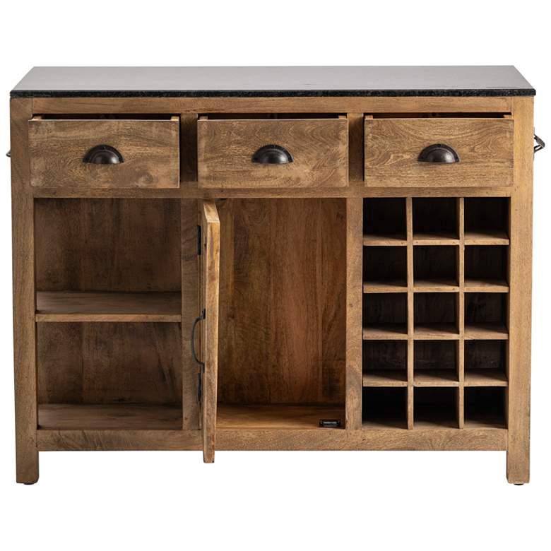 Image 5 Bengal Manor 46 1/2"W Mango Wood and Granite 3-Drawer Kitchen Island more views