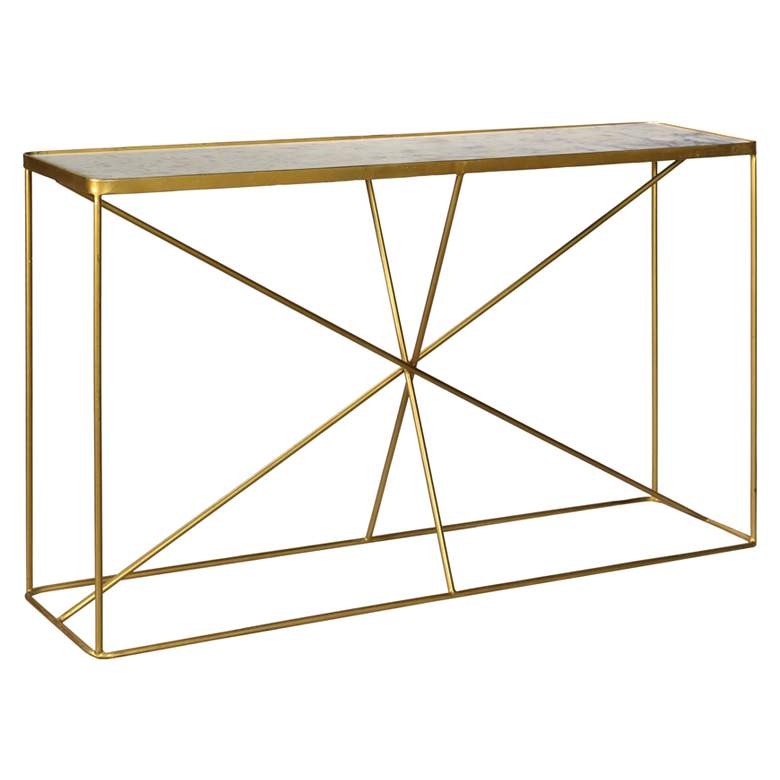 Image 1 Bengal Manor 52" Wide Iron and Marble Console Table