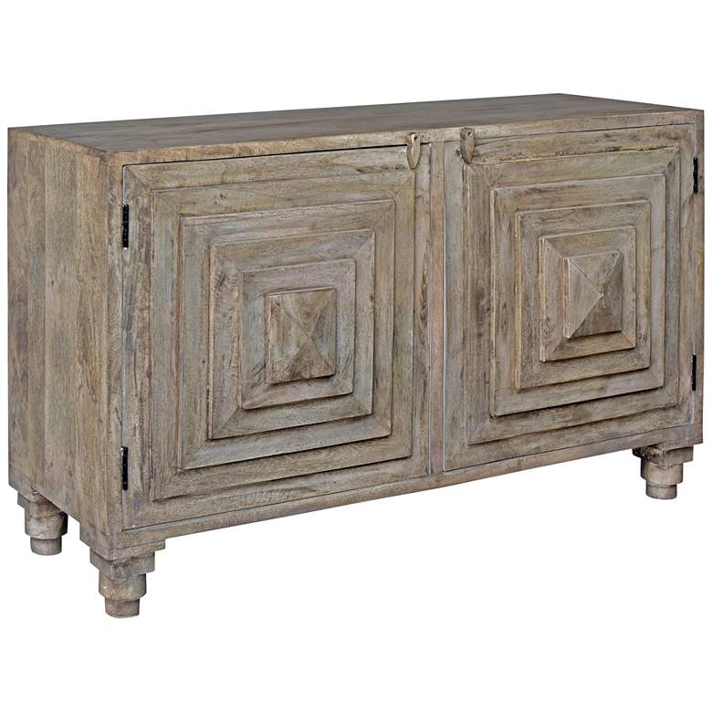 Image 1 Bengal Manor 54" Wide Mango Wood Pyramid 2-Door Cabinet