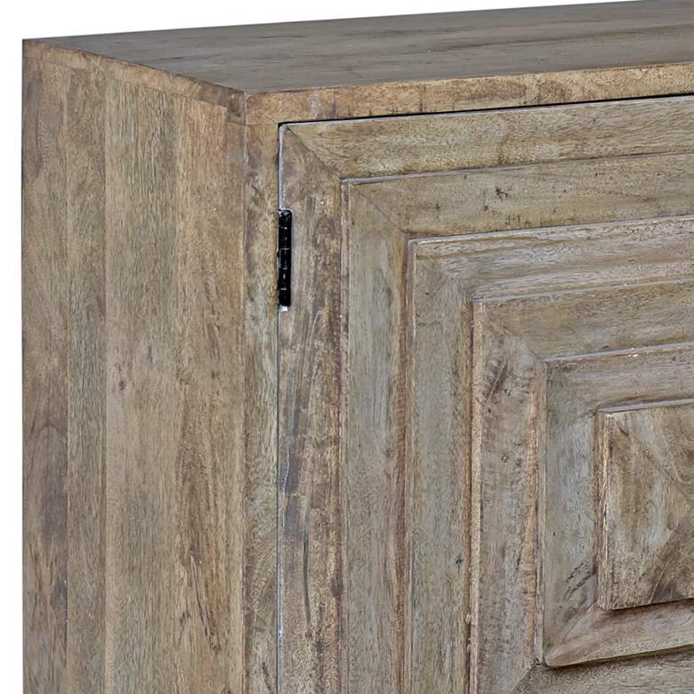 Image 2 Bengal Manor 54" Wide Mango Wood Pyramid 2-Door Cabinet more views