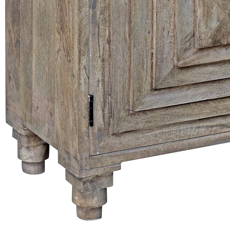 Image 3 Bengal Manor 54" Wide Mango Wood Pyramid 2-Door Cabinet more views