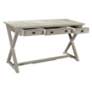 Bengal Manor 56" Wide White Washed Wood 3-Drawer Desk