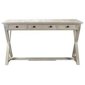 Image5 of Bengal Manor 56" Wide White Washed Wood 3-Drawer Desk more views