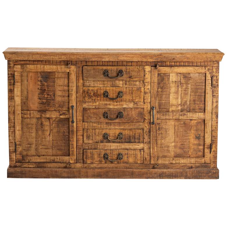 Image 1 Bengal Manor 69" Wide Mango Wood 5-Drawer Sideboard