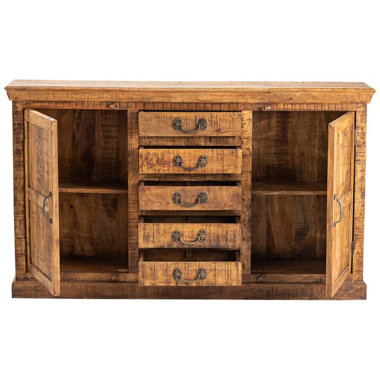 Image 4 Bengal Manor 69" Wide Mango Wood 5-Drawer Sideboard more views