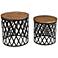Bengal Manor Acacia Wood and Iron Nesting Tables Set of 2