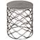 Bengal Manor Gray Marble Top and Pewter Metal Accent Table