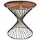Bengal Manor Natural Acacia Wood and Metal Twist Round Accent Table