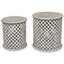 Bengal Manor Whitewashed Wood Accent Tables - 2-Piece Set in scene