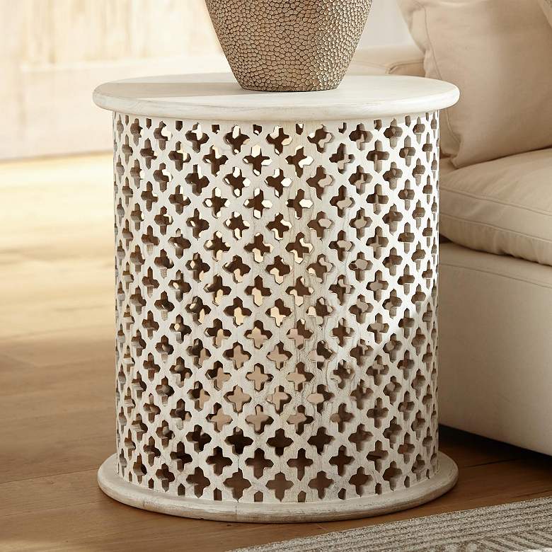 Image 1 Bengal Manor Whitewashed Wood Accent Tables - 2-Piece Set