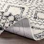 4_Beni Shag BSH-2300 5'3"x7' Charcoal Cream Indoor Area Rug more views
