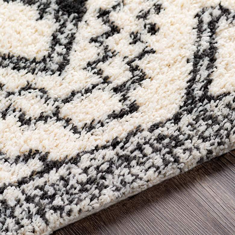 Image 5 Beni Shag BSH-2300 5'3"x7' Charcoal Cream Indoor Area Rug more views