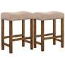 Benicasm 26 1/2" Brown Fabric Counter Stools Set of 2 in scene