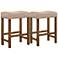 Benicasm 26 1/2" Brown Fabric Counter Stools Set of 2