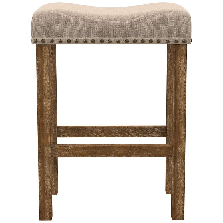 Image 6 Benicasm 26 1/2 inch Brown Fabric Counter Stools Set of 2 more views