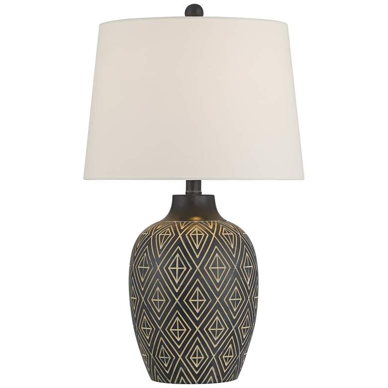 Image 2 Benito 23 1/2" High Diamond Pattern Jar Table Lamp