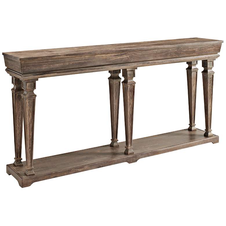 Image 1 Benjamin 72 inch Wide Distressed Wood Console Table