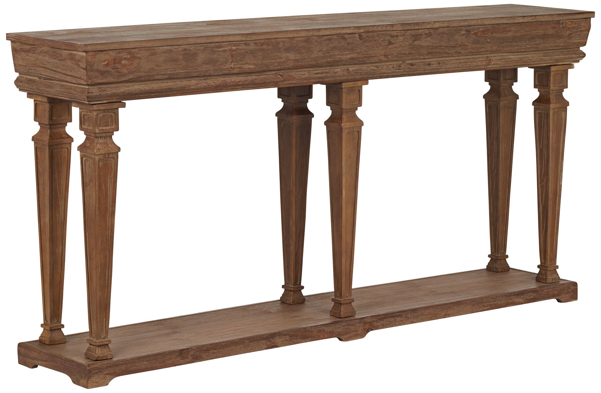 Benjamin 72" Wide Distressed Wood Console Table 2T784 Lamps Plus