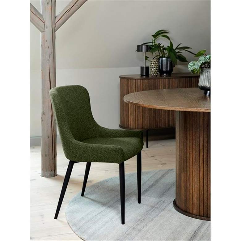 Image 7 Benjamin Forest Green Boucle Fabric Dining Chairs Set of 2 more views