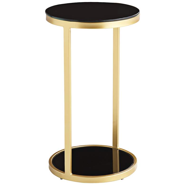 Image 1 Benjamin Gold and Black Glass End Table