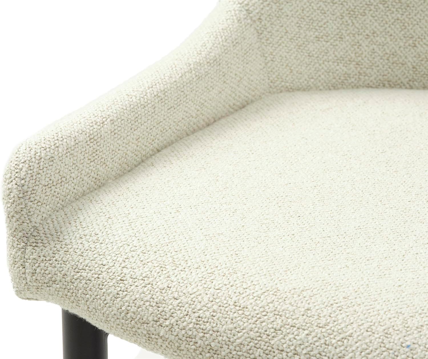 Benjamin Off-White Boucle Fabric Dining Chairs Set of 2