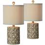 Benjie Worn Brown and Black Accent Table Lamps Set of 2