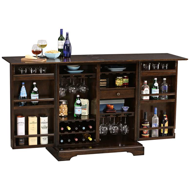 Image 1 Benmore Valley Rustic Hardwood 2-Door Wine and Bar Cabinet