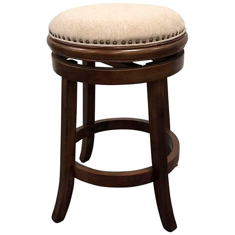 Image 1 Bennet 25" Beige Fabric Swivel Counter Stool