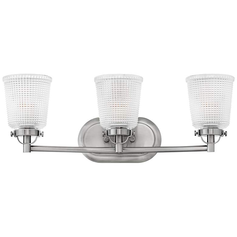 Image 1 Bennett 24 1/4"W Polished Antique Nickel 3-Light Bath Light