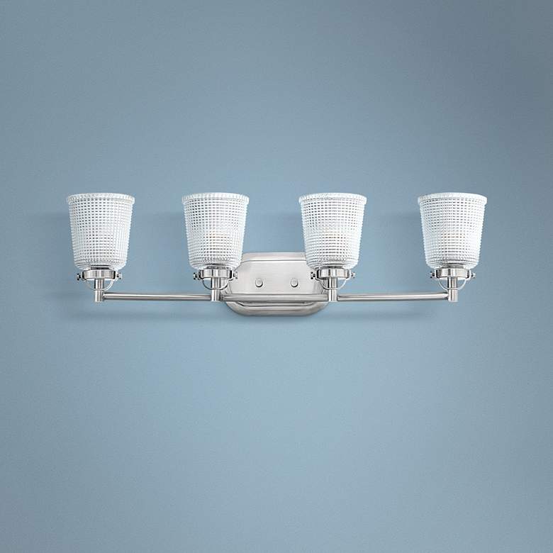 Image 1 Bennett 31 3/4"W Polished Antique Nickel 4-Light Bath Light